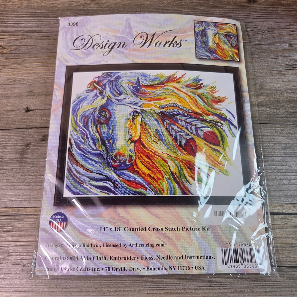 Design Works War Horse Counted Cross Stitch Kit Marcia Baldwin 14x18 New USA